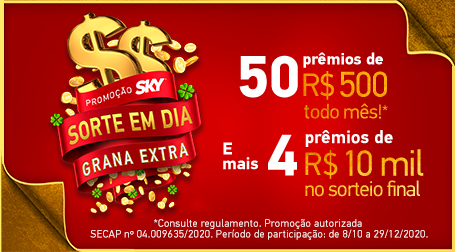 Imagem de encerramento da Promoção sorte em dia Grana Extra